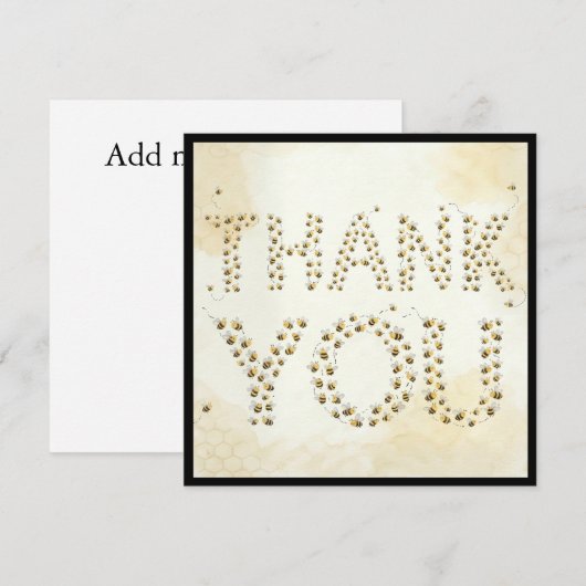 Bee Bug Boy Baby Shower thank you card (正面/裏面)