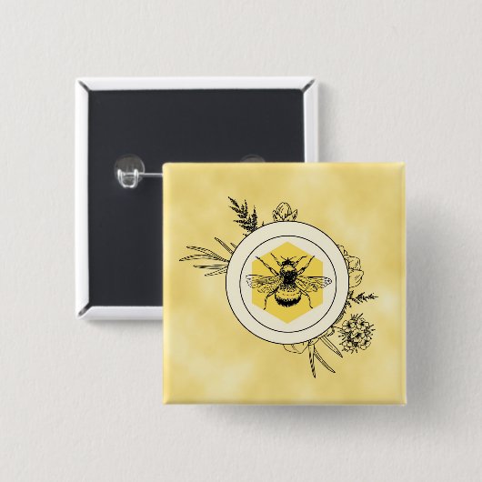 Bee Button 缶バッジ (正面&裏面)