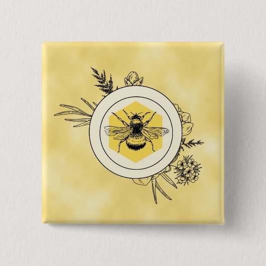 Bee Button 缶バッジ (正面)