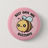 Bee Button – Cute Kawaii Bumblebee Pin 缶バッジ (正面)