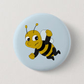Bee cartoon button 缶バッジ (正面)