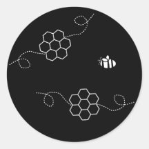 Bee Causeミニマリストビー&ハニカムブラック&ホワイト
