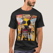Bee Character Art Grunge Pop Art Insect Hybrid  Tシャツ (正面)