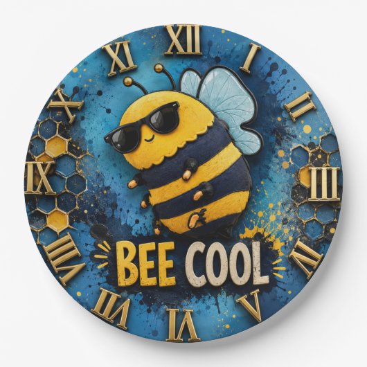 Bee Cool Funny Bee ペーパープレート (正面)