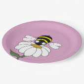 Bee & Daisy Pink Paper Plate ペーパープレート (アングル)