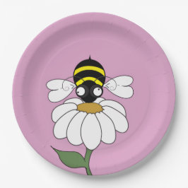 Bee & Daisy Pink Paper Plate ペーパープレート
