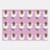 Bee Daisy Wrapping Paper Set ラッピングペーパーシート (正面)