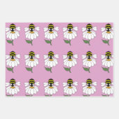 Bee Daisy Wrapping Paper (Set of 3) ラッピングペーパーシート (正面2)