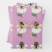 Bee Daisy Wrapping Paper (Set of 3) ラッピングペーパーシート (インサイチュ)