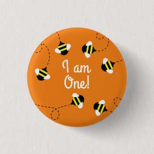 Bee Day 1st誕生日ボタンピン 缶バッジ