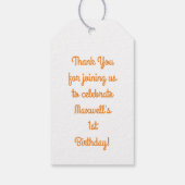 Bee Day 1st Birthdayパーティーありがとうギフトラベル ギフトタグ (裏面)