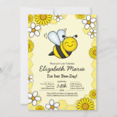 Bee Day Birthday Party Kids 招待状 (正面)