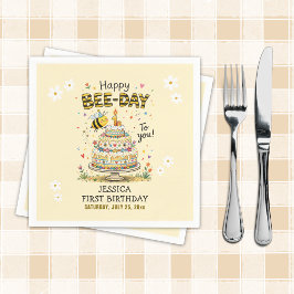Bee Day First Birthday Party Paper Napkins スタンダードカクテルナプキン