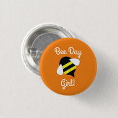 Bee Day Kid's 1th Birthday Buttonピン 缶バッジ (正面&裏面)