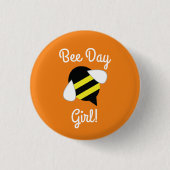 Bee Day Kid's 1th Birthday Buttonピン 缶バッジ (正面)