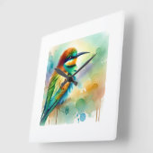 Bee Eater Bird 250924AREF138 - Watercolor スクエア壁時計 (傾斜)
