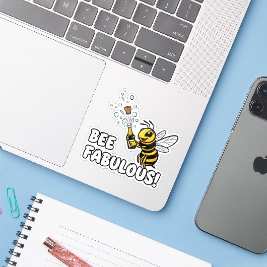 Bee Fabulous Sticker シール (ノートパソコンとiPhone)