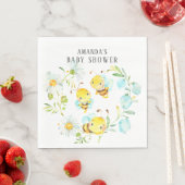 Bee Family of 3 Bee Baby Shower スタンダードランチョンナプキン (インサイチュ)