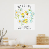 Bee Family of 3 Bee Baby Shower Poster ポスター (キッチン)