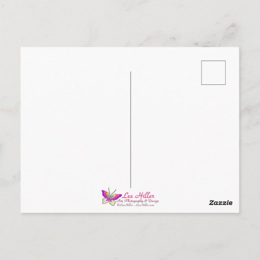 Bee Feasting on Butterfly Weed Wildflowers ポストカード (裏面)