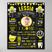 Bee First誕生日黒板看板 ポスター (正面)