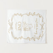 Bee First Birthday Banner Our Little Hunny タペストリー (正面(横))