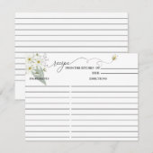 Bee Floral | ブライダルシャワー レシピ カード (正面/裏面)