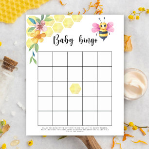 Bee floral - ベビーシャワービンゴゲーム