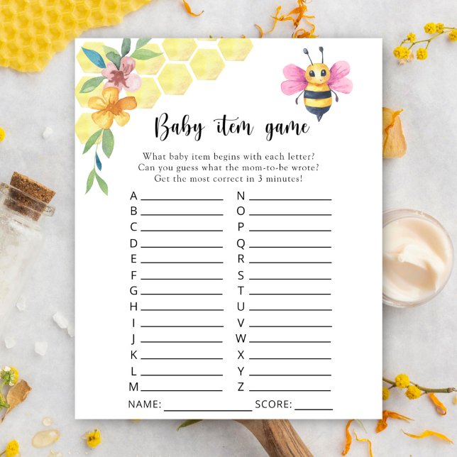 Bee floral - Baby Item Game. Baby Shower Game (クリエイターアップロード済み)