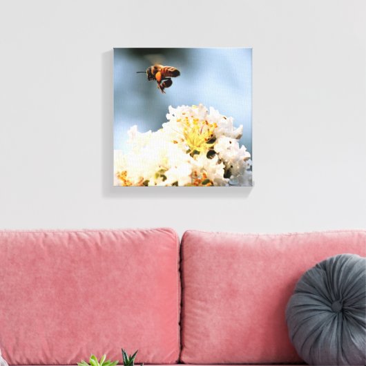Bee Floral Canvas Print キャンバスプリント (インサイチュ (リビング))