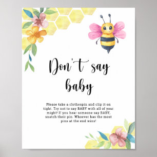 Bee floral - Don't say baby  ポスター