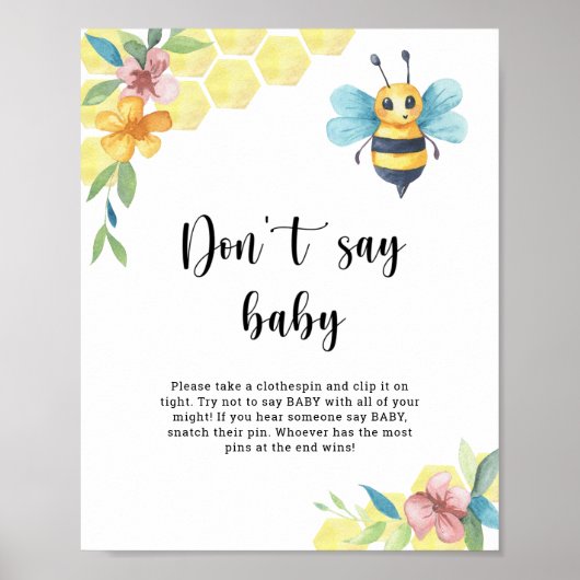Bee floral - Don't say baby ポスター (正面)