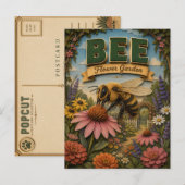 Bee Flower Garden POPCUT ポストカード (正面/裏面)