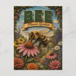 Bee Flower Garden POPCUT ポストカード