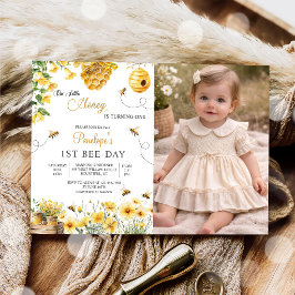 Bee Flower Our Little Honey Is Turning Birthday  招待状