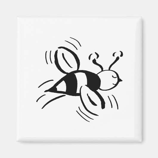 Bee Free – 白黒バイクスダムデザイン マグネット (正面)
