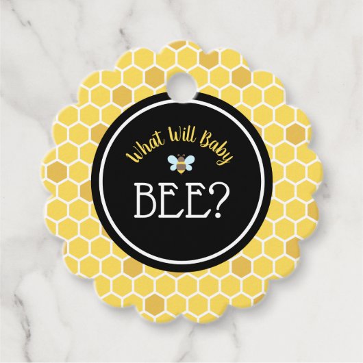 Bee Genderが赤ちゃんシャワーを明かす フェイバータグ (正面)