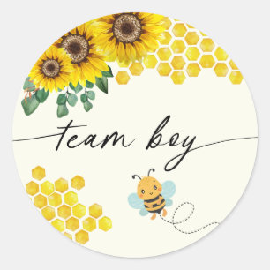 Bee Gender Revealパーティー・チーム・ボーイ ラウンドシール