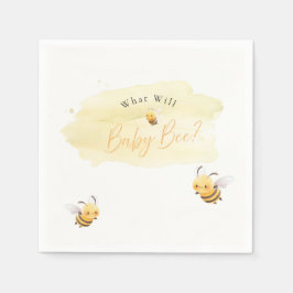 Bee Gender Reveal Napkins What Will Baby Bee スタンダードカクテルナプキン