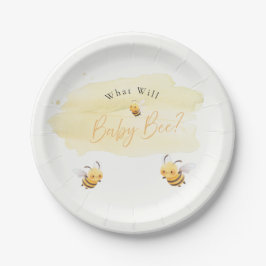 Bee Gender Reveal Party Plates What Will Baby Bee ペーパープレート