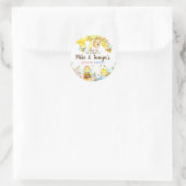 Bee gender reveal thank you stickers, bumblebee. ラウンドシール (バッグ)