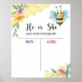 Bee Gender Reveal Voting Boardポスター ポスター