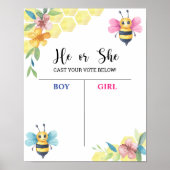 Bee Gender Reveal Voting Boardポスター ポスター (正面)