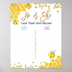 Bee Gender Reveal Voting Boardポスター ポスター