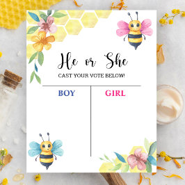 Bee Gender Reveal Voting Boardポスター ポスター