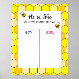 Bee Gender Reveal Voting Board ポスター