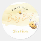 Bee Gender Reveal • What Will Baby Bee ラウンドシール (正面)