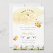 Bee Gender Reveal • What Will Baby Bee 招待状 (正面)