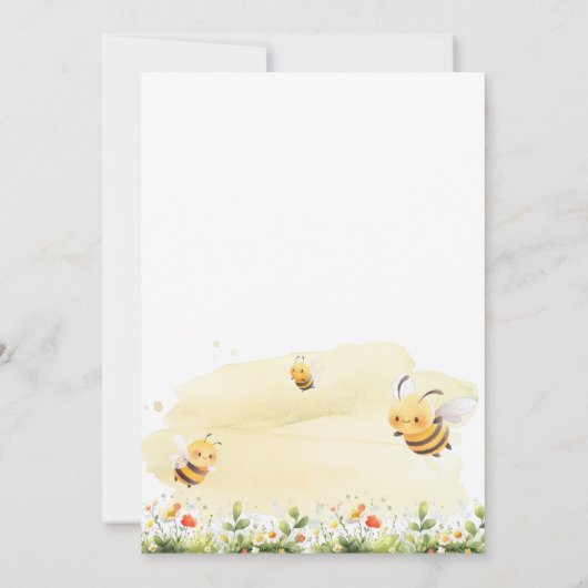 Bee Gender Reveal • What Will Baby Bee 招待状 (裏面)