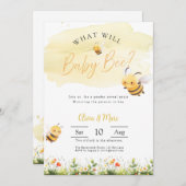 Bee Gender Reveal • What Will Baby Bee 招待状 (正面/裏面)